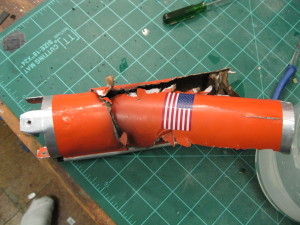 The damaged section of the booster...the part that ran into the upper half...