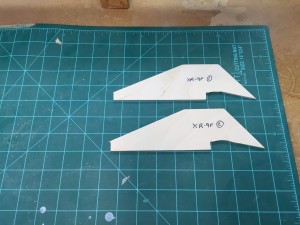 2 of the new fins for the XR-9F design modification.